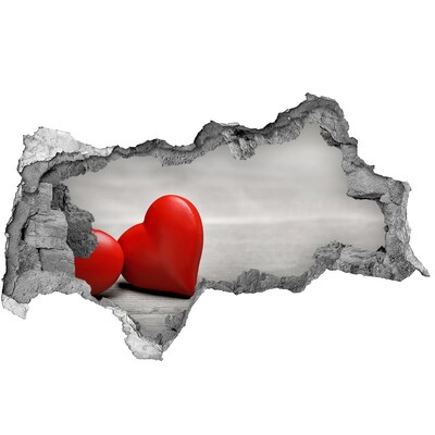 Vinilo efecto 3d pared rota irregular Corazón en un agujero en la pared