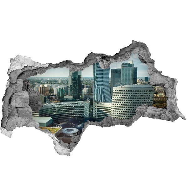 Fototapeta dziura na ścianę 3d Widok na nowoczesne miasto