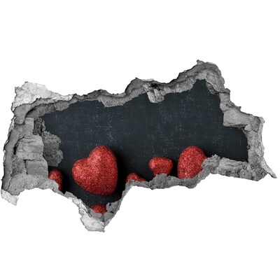 Pegatina decorativa agujero en la pared 3d Un corazón en ruinas