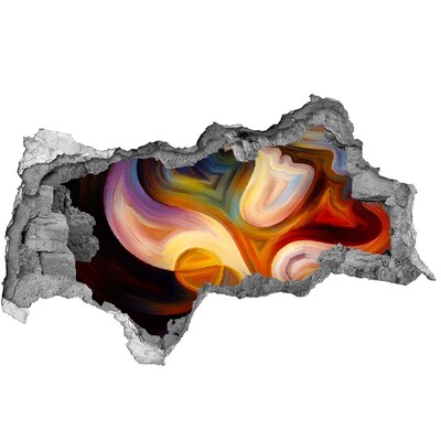 Vinilo efecto 3d pared rota irregular Paisaje abstracto colorido