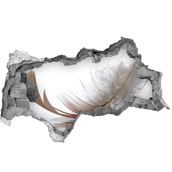 Fotomural autoadhesivo efecto agujero 3d Plumas delicadas en el agua