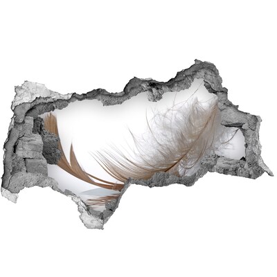 Dziura 3d fototapeta na ścianę Delikatna pióra w wodzie