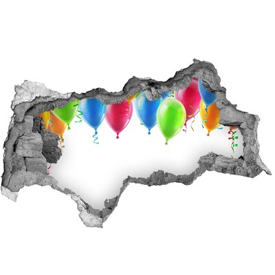 Fototapeta dziura na ścianę Balony w dziurze w ścianie