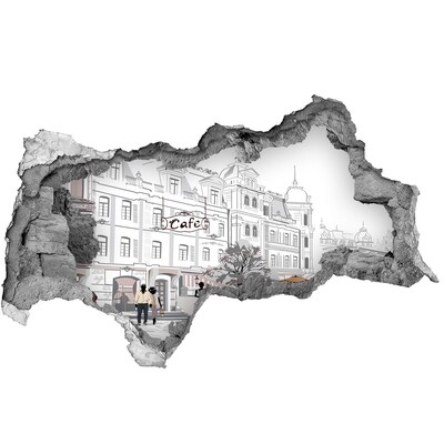 Vinilo efecto 3d pared rota irregular Café de estilo europeo