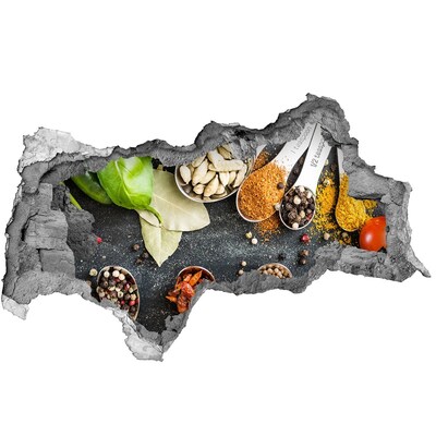 Samoprzylepna naklejka Kuchenne przyprawy w dziurze w ścianie