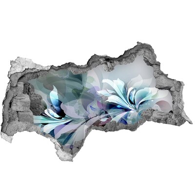 Fotomural autoadhesivo efecto agujero 3d Ilusión floral en hormigón