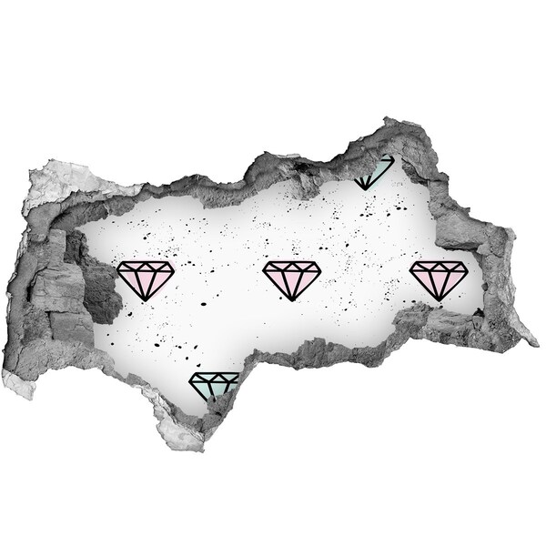 Pegatina decorativa agujero en la pared 3d Muro de diamantes