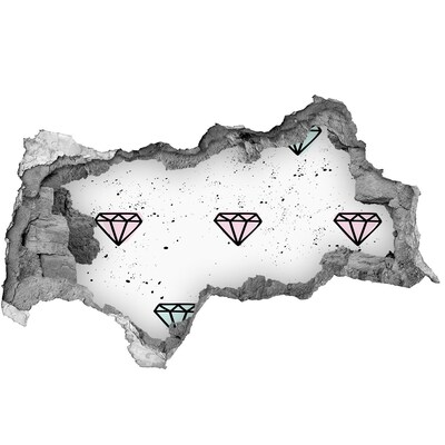 Pegatina decorativa agujero en la pared 3d Muro de diamantes