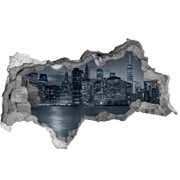 Fotomural autoadhesivo efecto agujero 3d Vista de Nueva York