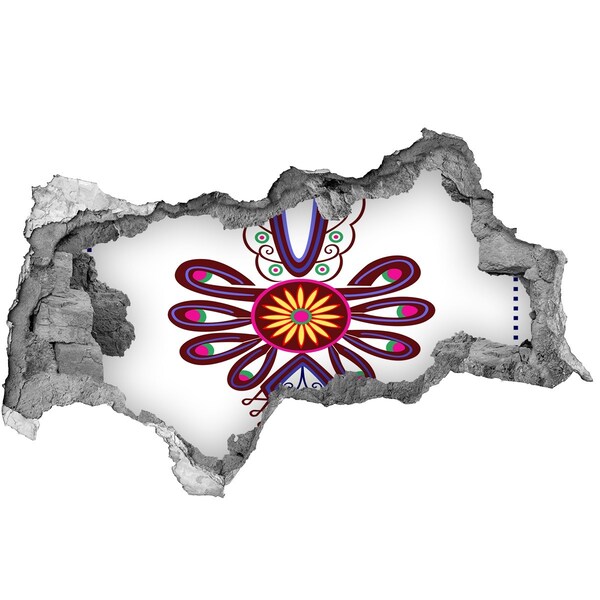 Vinilo adhesivo boquete en la pared rota Patrón étnico colorido