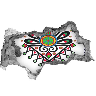 Vinilo efecto 3d pared rota irregular Patrón folklórico colorido