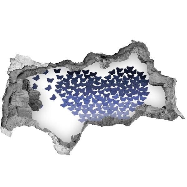 Vinilo adhesivo boquete en la pared rota Mariposas en las profundidades azules