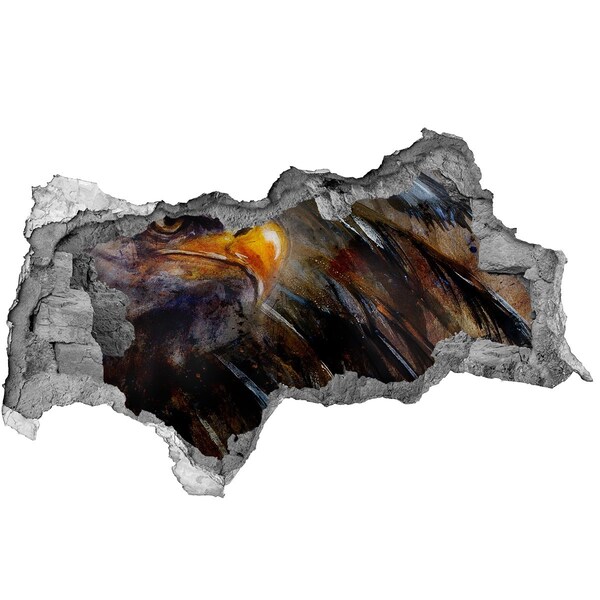 Dziura 3d fototapeta na ścianę naklejka Orzeł w zniszczonej ścianie