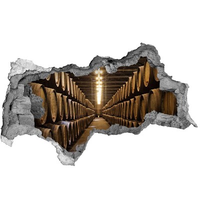 Fototapeta dziura na ścianę 3d Wnętrze winiarni z beczkami