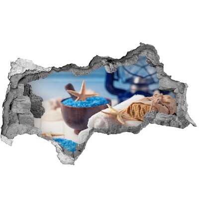 Vinilo adhesivo boquete en la pared rota Relájese en el spa junto al mar