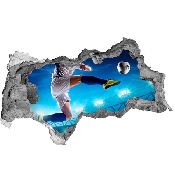 Pegatina decorativa agujero en la pared 3d Un disparo magistral sobre el terreno de juego