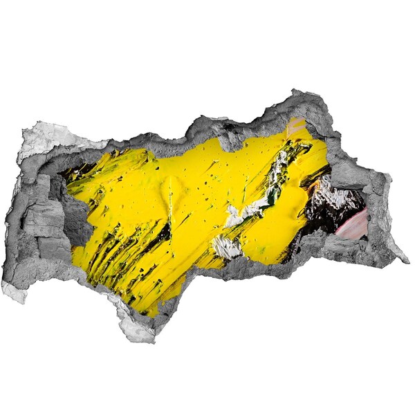 Vinilo adhesivo boquete en la pared rota Agujero dorado en el hormigón