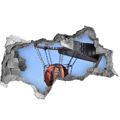 Vinilo adhesivo boquete en la pared rota Tiro de baloncesto en acción