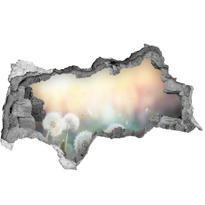 Vinilo efecto 3d pared rota irregular El mundo floral detrás del agujero