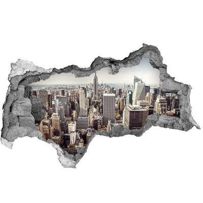 Fotomural autoadhesivo efecto agujero 3d Vista de Nueva York