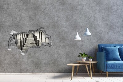 naklejka fototapeta 3D widok Drewniany pomost nad wodą