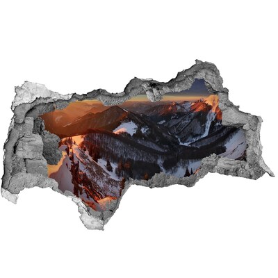 naklejka fototapeta 3D widok Górski krajobraz zimowy