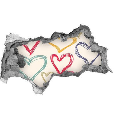 Vinilo efecto 3d pared rota irregular Corazón en la pared