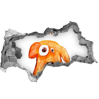 Dziura 3d fototapeta na ścianę naklejka Pies w dziurze w ścianie