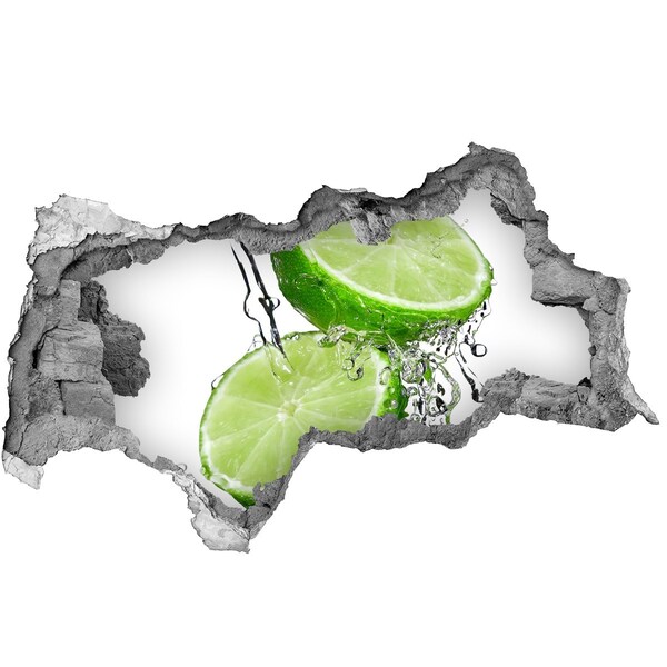 Fotomural autoadhesivo efecto agujero 3d Lima refrescante en agua