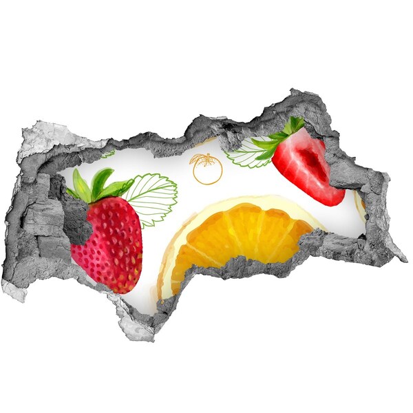 Pegatina decorativa agujero en la pared 3d Paraíso afrutado en un agujero en la pared