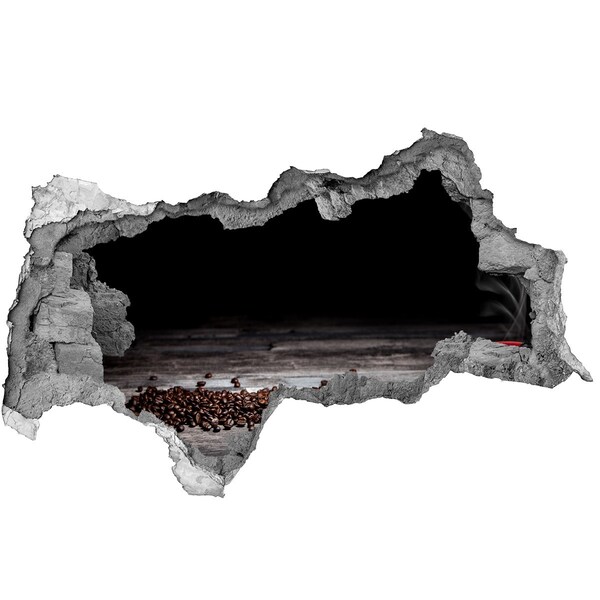 Vinilo adhesivo boquete en la pared rota Café en el corazón del hormigón