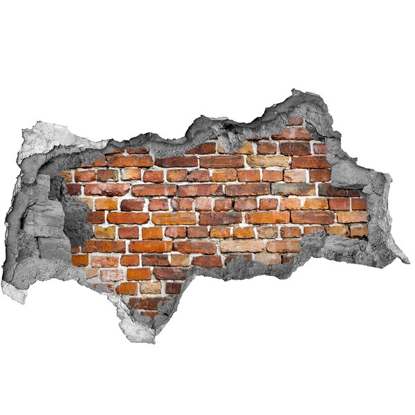 Pegatina decorativa agujero en la pared 3d Pared de ladrillos dañada
