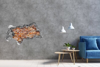 Pegatina decorativa agujero en la pared 3d Pared de ladrillos dañada