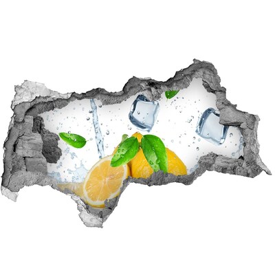 Vinilo efecto 3d pared rota irregular Refresco de limón