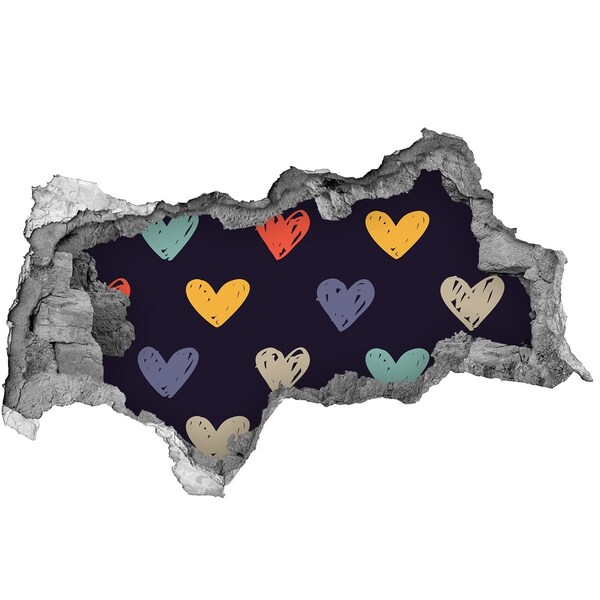 Vinilo efecto 3d pared rota irregular Corazón en la pared