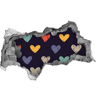 Vinilo efecto 3d pared rota irregular Corazón en la pared