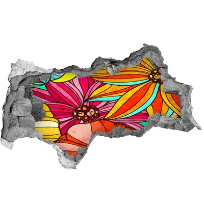 Vinilo adhesivo boquete en la pared rota Una explosión floral de color