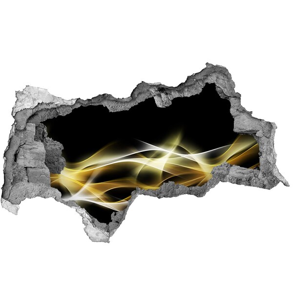 Pegatina decorativa agujero en la pared 3d La grieta dorada en la pared