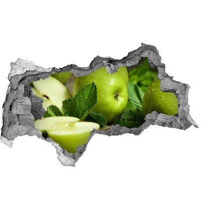 Vinilo adhesivo boquete en la pared rota Manzanas verdes en el jardín