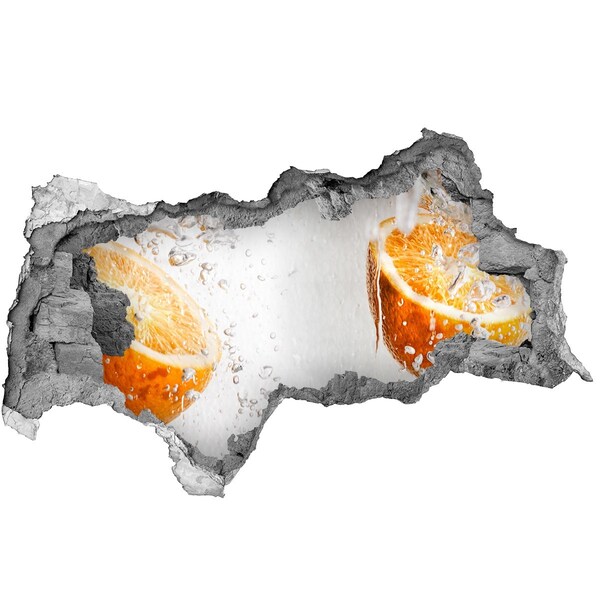 Fotomural autoadhesivo efecto agujero 3d Una refrescante vista cítrica