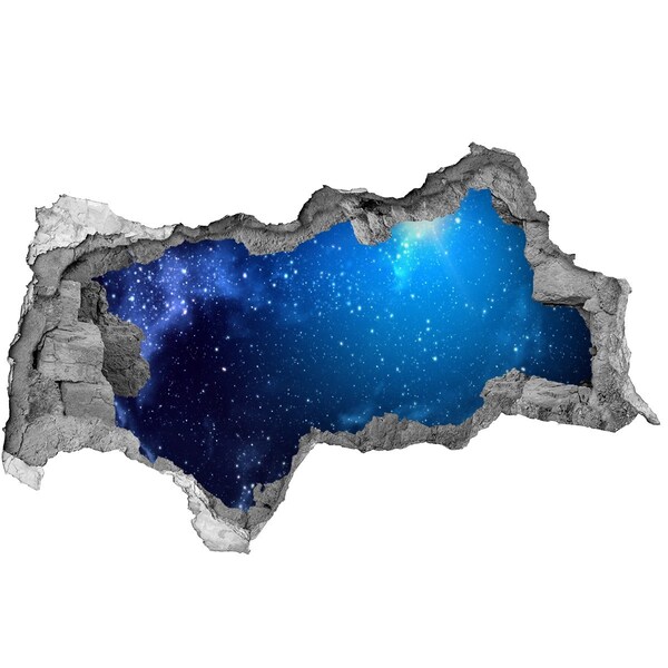 Vinilo efecto 3d pared rota irregular Espacio cósmico