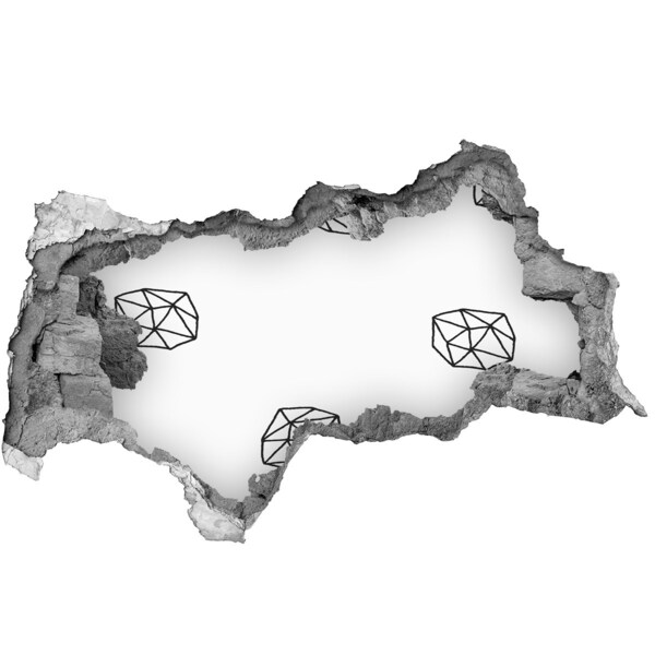 Pegatina decorativa agujero en la pared 3d Diamantes de oro en un agujero en la pared