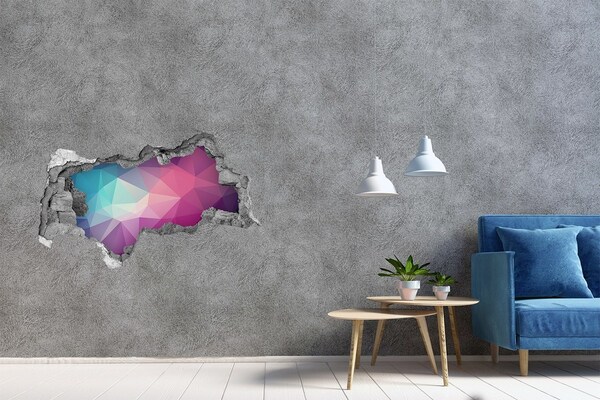 Vinilo adhesivo boquete en la pared rota Geometría en el agujero