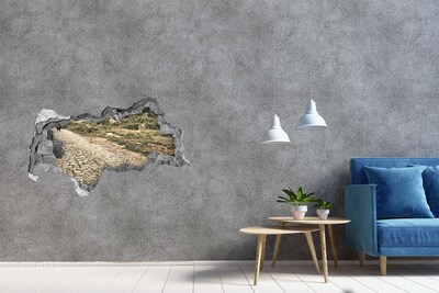 Fotomural autoadhesivo efecto agujero 3d Un encantador camino rural