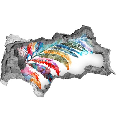 Pegatina decorativa agujero en la pared 3d Un oasis tropical en hormigón