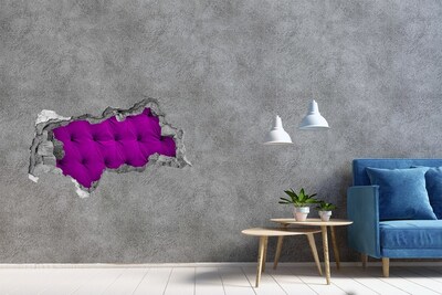 Vinilo efecto 3d pared rota irregular Papel pintado fucsia en un agujero en la pared