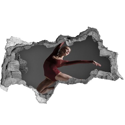 Pegatina decorativa agujero en la pared 3d Bailando en un muro en ruinas