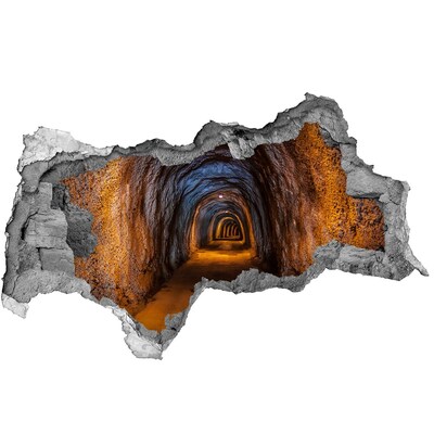 Pegatina decorativa agujero en la pared 3d Misterioso túnel en las montañas