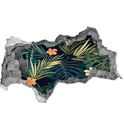 Pegatina decorativa agujero en la pared 3d Paraíso tropical detrás del muro