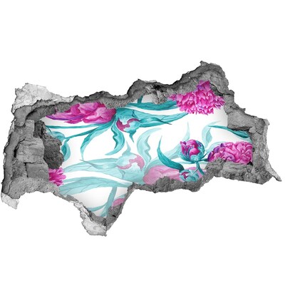 Pegatina decorativa agujero en la pared 3d Jardín de flores detrás del muro